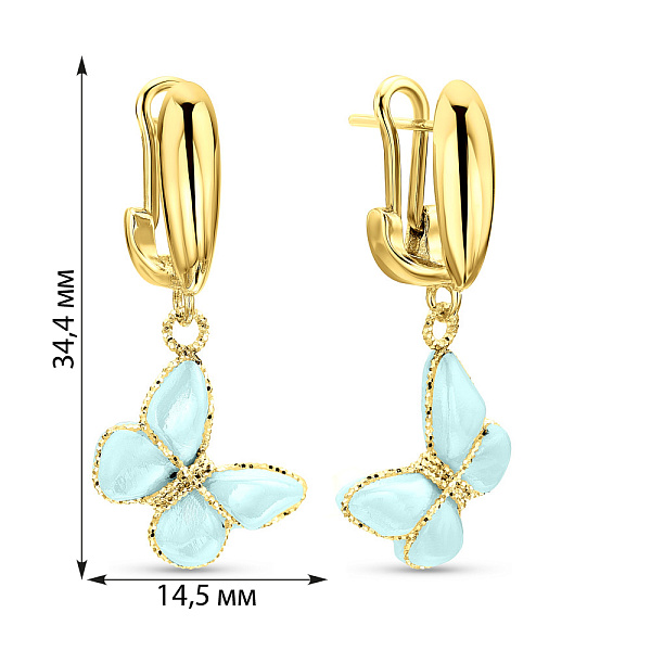 Золоті сережки Francelli Метелики (арт. 109736жкмг) – зображення 5