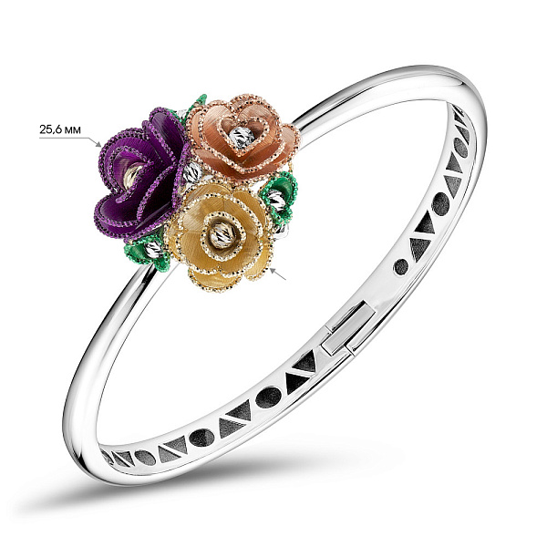 Жорсткий браслет Francelli з білого золота (арт. 326812бжкфз) – зображення 5