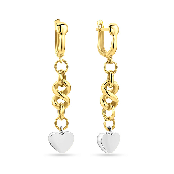 Серьги из желтого и белого золота (арт. 101857жб) – изображение 1
