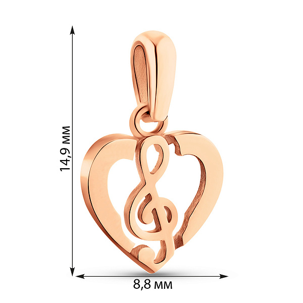 Кулон з червоного золота (арт. 424820) – зображення 2