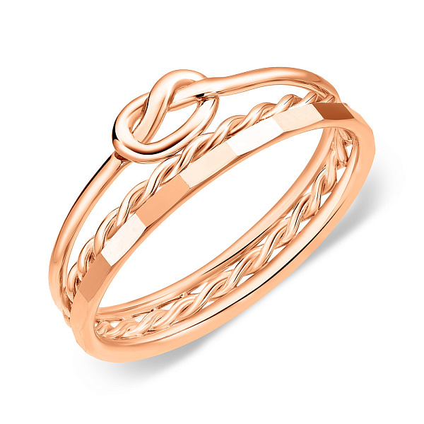 Кольцо "Узелок" из золота без камней (арт. 140993) – изображение 1