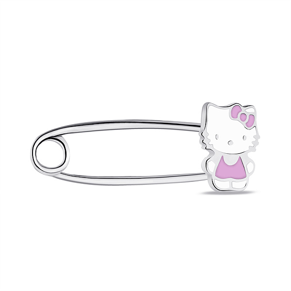 Детская булавка из серебра Kitty (арт. 7511/А131ебршпю) – изображение 1