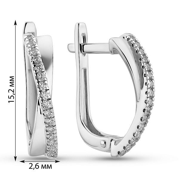 Серьги из белого золота с бриллиантами (арт. С011055010б) – изображение 2