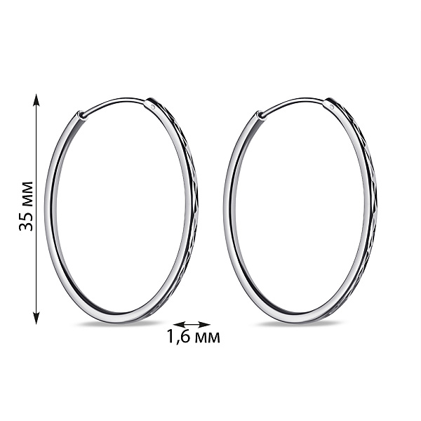 Серебряные серьги-кольца (арт. 7502/9818/35) – изображение 2