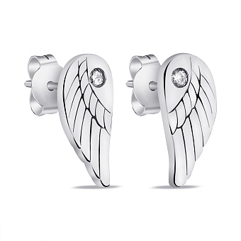 Срібні сережки Крила з фіанітами (арт. 7518/7028)