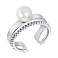 Серебряное кольцо с жемчугом и фианитами (арт. 7501/К2ФЖ/1282-17) – изображение 1