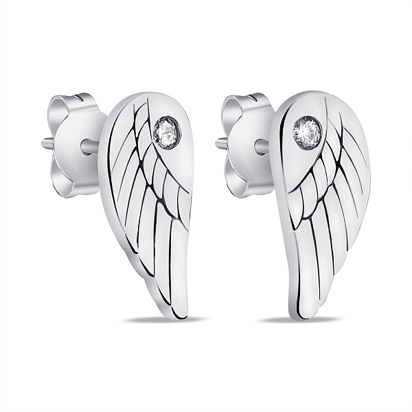 Срібні сережки Крила з фіанітами (арт. 7518/7028) – зображення 1