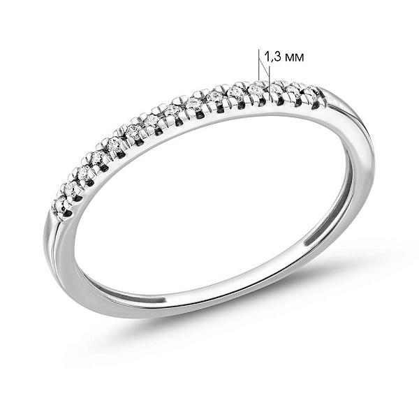 Золотое кольцо с дорожкой из бриллиантов (арт. К011123005б) – изображение 2