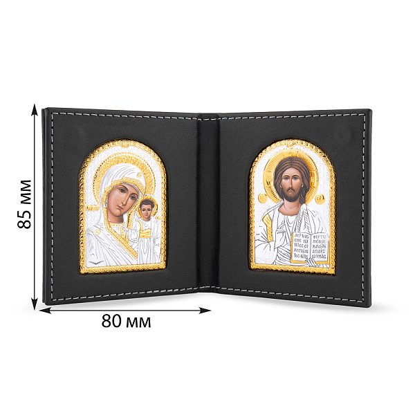 Икона Спаситель-Казанская (80х85 мм) (арт. K-1/001-002G) – изображение 2