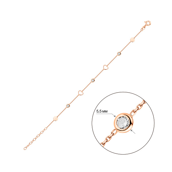 Тонкий браслет из красного золота (арт. 326699) – изображение 2