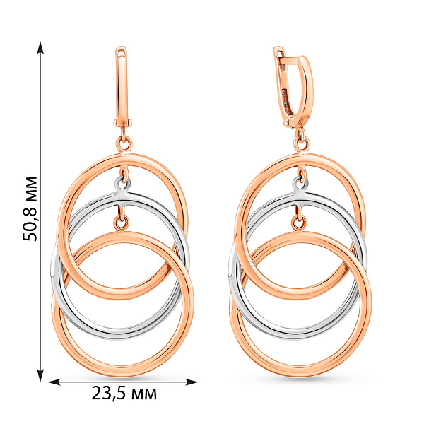 Золотые серьги-подвески (арт. 105792) – изображение 2