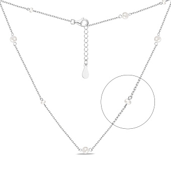 Колье из серебра с жемчугом (арт. 7507/1884жб)