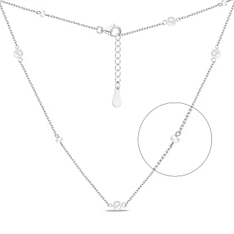 Кольє зі срібла з перлинами (арт. 7507/1884жб)