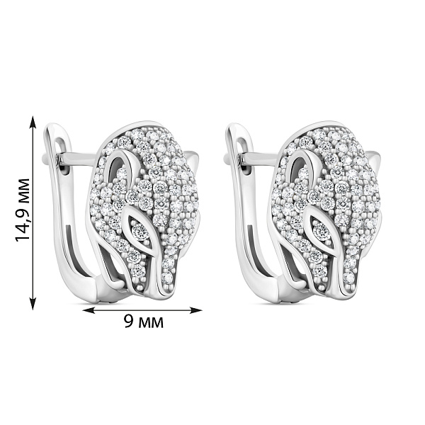 Серьги из серебра Пантера (арт. 7502/9519) – изображение 2