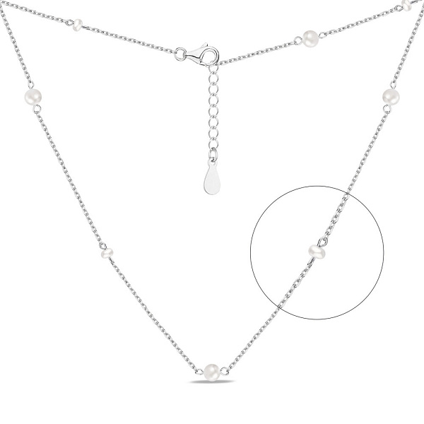 Колье из серебра с жемчугом (арт. 7507/1884жб) – изображение 1