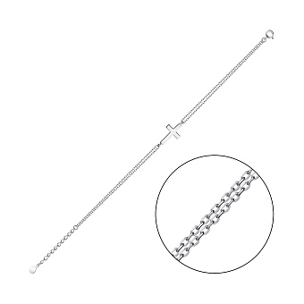 Серебряный браслет с крестом (арт. 7509/4719)