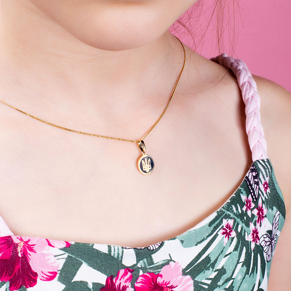 Подвес из желтого золота Трезубец с эмалью (арт. 441203жеч) – изображение 3