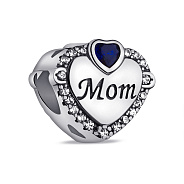 Фото Срібний шарм Сердечко з альпінітом та фіанітами (арт. 7903/4258ас)