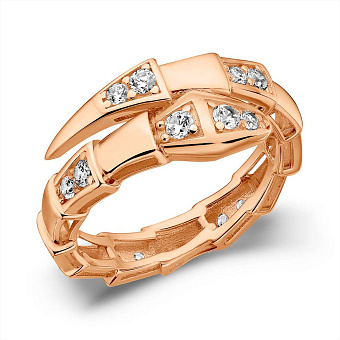 Золотое кольцо Змея с фианитами (арт. 156640)