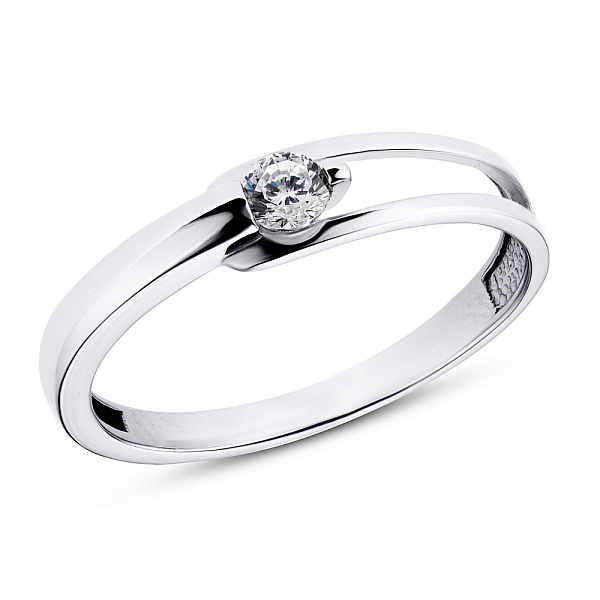 Серебряное кольцо с фианитом (арт. 7501/19028р) – изображение 1