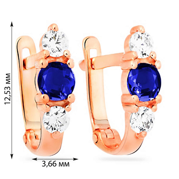 Детские золотые серьги с синим фианитом (арт. 110316с) – изображение 4