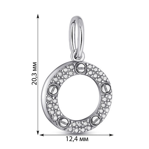 Серебряный подвес с фианитами (арт. 7503/692пп) – изображение 2