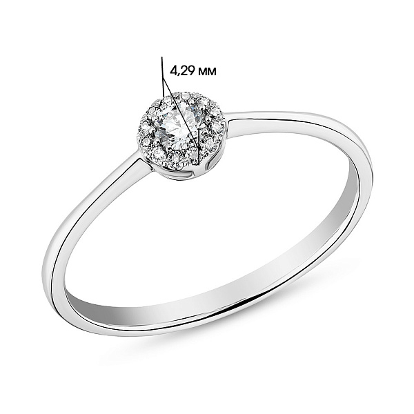 Золота каблучка з діамантами (арт. К341220010б) – зображення 2