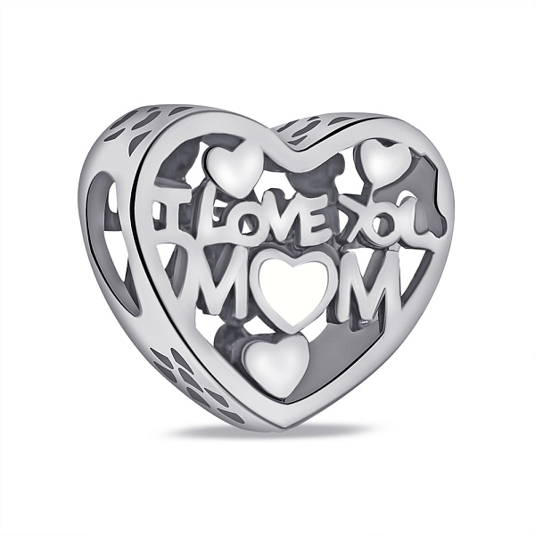 Срібний шарм Люблю тебе мамо (арт. 7903/П5Б/7033) – зображення 1