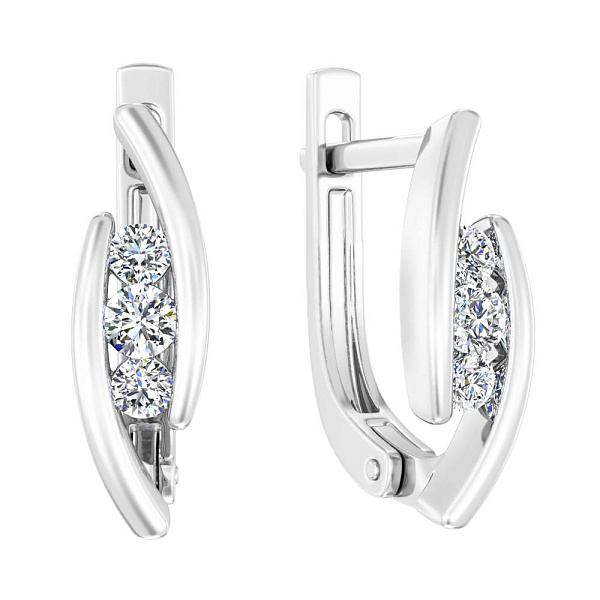 Золотые серьги с бриллиантами  (арт. С011535020б) – изображение 1