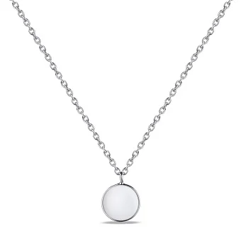 Срібне кольє з білою емаллю (арт. 7507/1180еб)