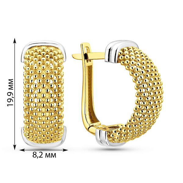 Серьги из желтого золота с родированием (арт. 1092011жр) – изображение 2