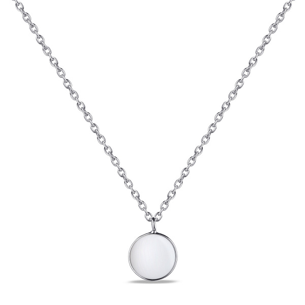 Серебряное колье с белой эмалью (арт. 7507/1180еб) – изображение 1