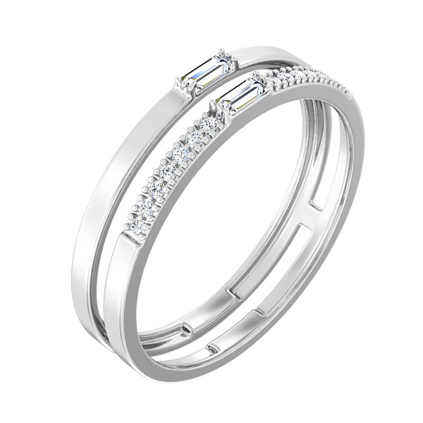 Каблучка з білого золота з діамантами (арт. К011564015б) – зображення 1