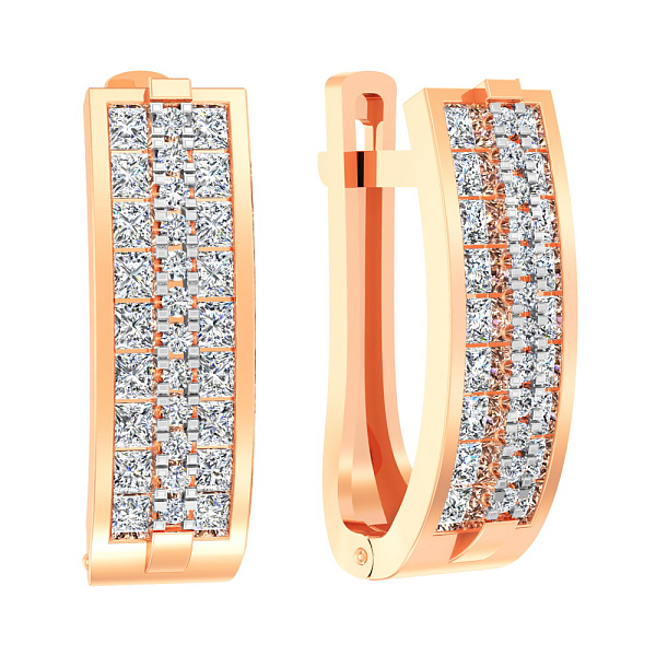 Золоті сережки з фіанітами (арт. 111039) – зображення 1