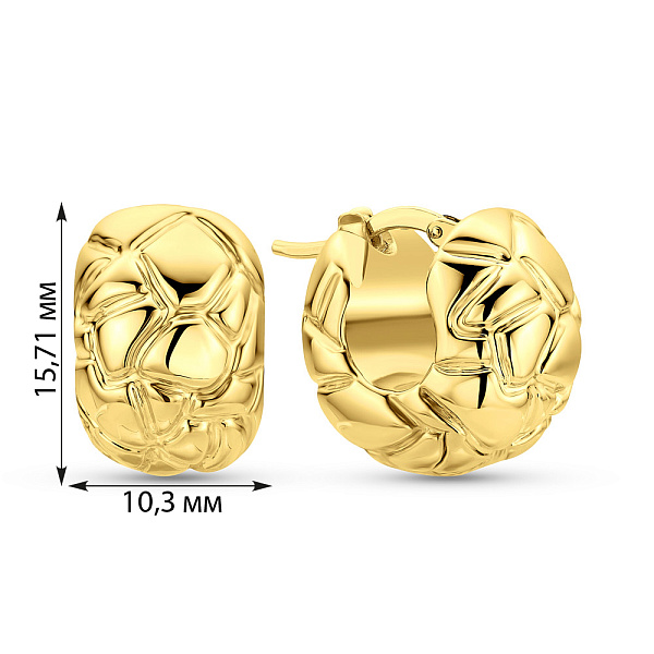 Золотые сережки-кольца Francelli (арт. 109761/15ж) – изображение 4