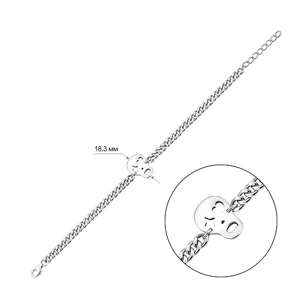 Срібний браслет Череп (арт. 7909/5240) – зображення 2