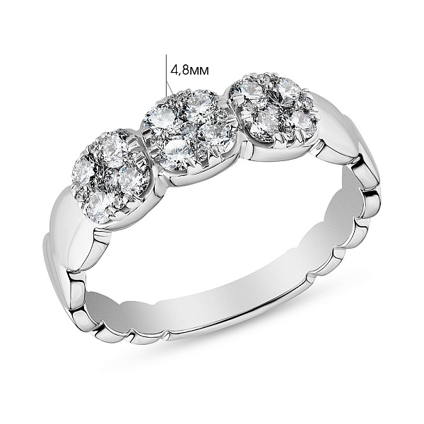 Каблучка з білого золота з діамантами (арт. К341221060б) – зображення 3