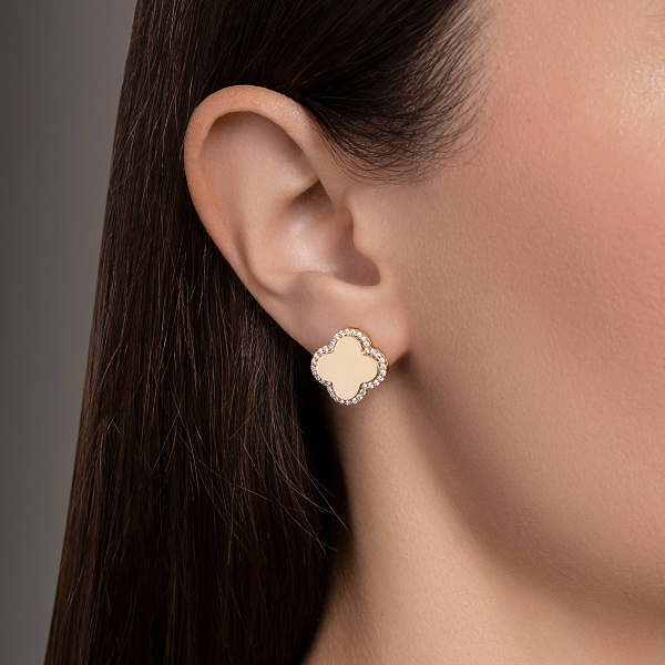Золотые серьги с фианитами (арт. 105600/15ж) – изображение 2