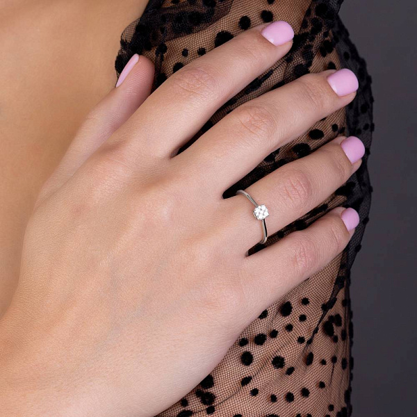 Каблучка з білого золота з діамантами (арт. К341268010б) – зображення 2