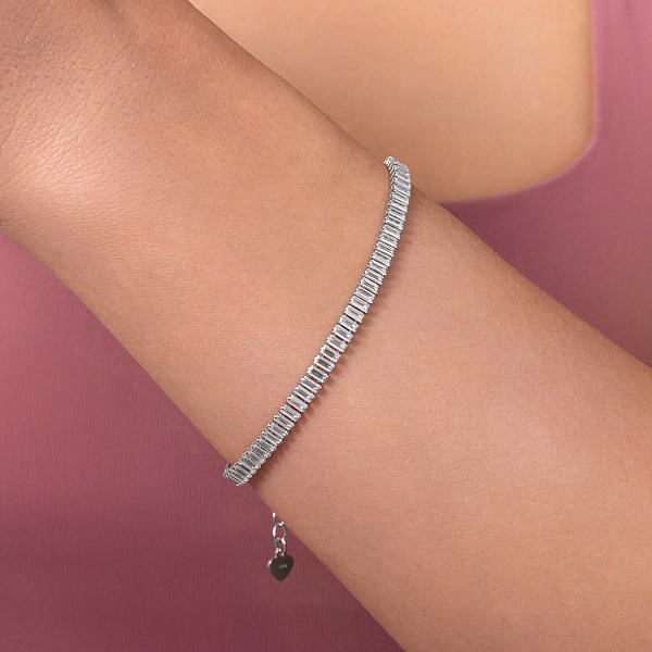 Серебряный браслет с дорожкой из фианитов (арт. 7509/5257) – изображение 2