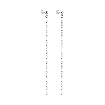 Довгі сережки-пусети Trendy Style зі срібла без каміння  (арт. 7518/6126)