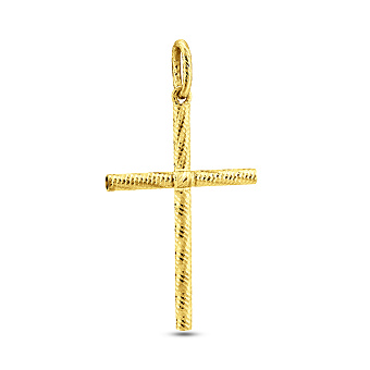 Фото Золотий кулон Хрестик без каміння (арт. 4401023жа)