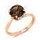 Кольцо из красного золота с коричневым кварцем (арт. 140564Пкр) – изображение 1
