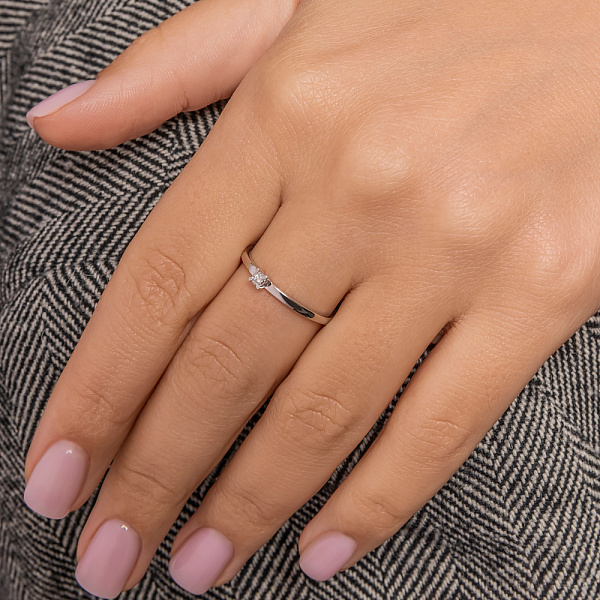 Золота каблучка з діамантом (арт. К011754б) – зображення 3