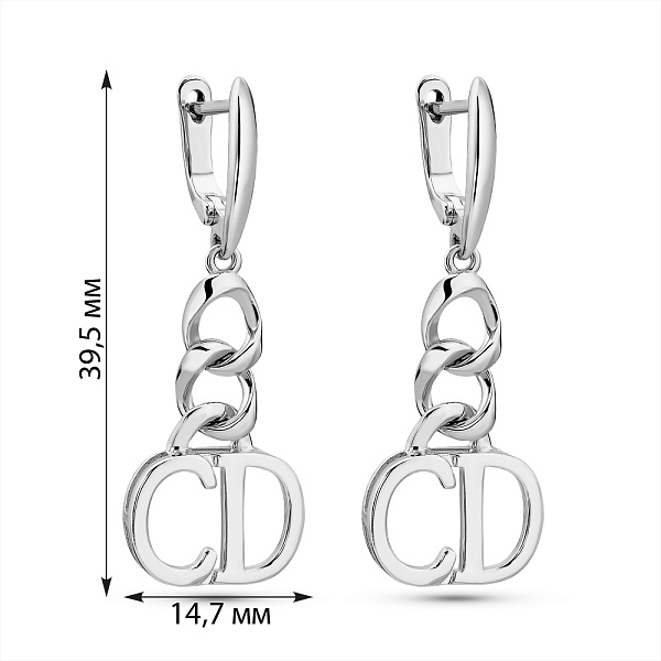 Срібні сережки без каменів (арт. 7502/9916) – зображення 2