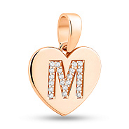 Золотий кулон Літера М з фіанітами (арт. 440986)
