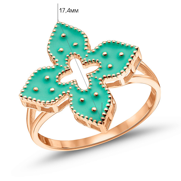 Золота каблучка з емаллю (арт. 156531/15ебрз) – зображення 5