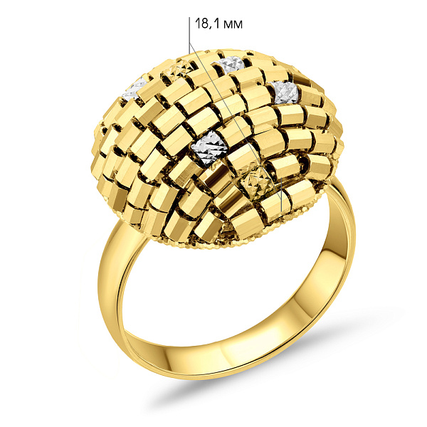 Каблучка з жовтого і білого золота Francelli (арт. 155908жб) – зображення 4