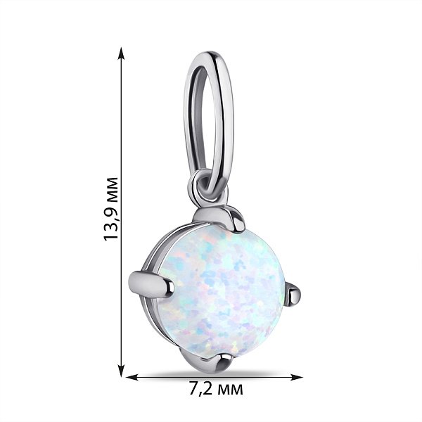 Серебряная подвеска с белым опалом (арт. 7503/ПК2ОПБ/1186) – изображение 2