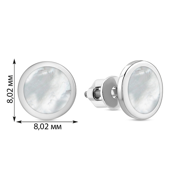 Золотые серьги пусеты Лýна с эмалью (арт. 111081беп) – изображение 2